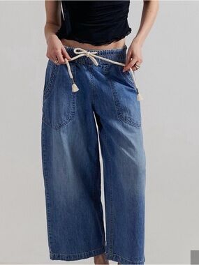‼️SOLD-We The Free Wide Leg Drawstring Pull On Jeans